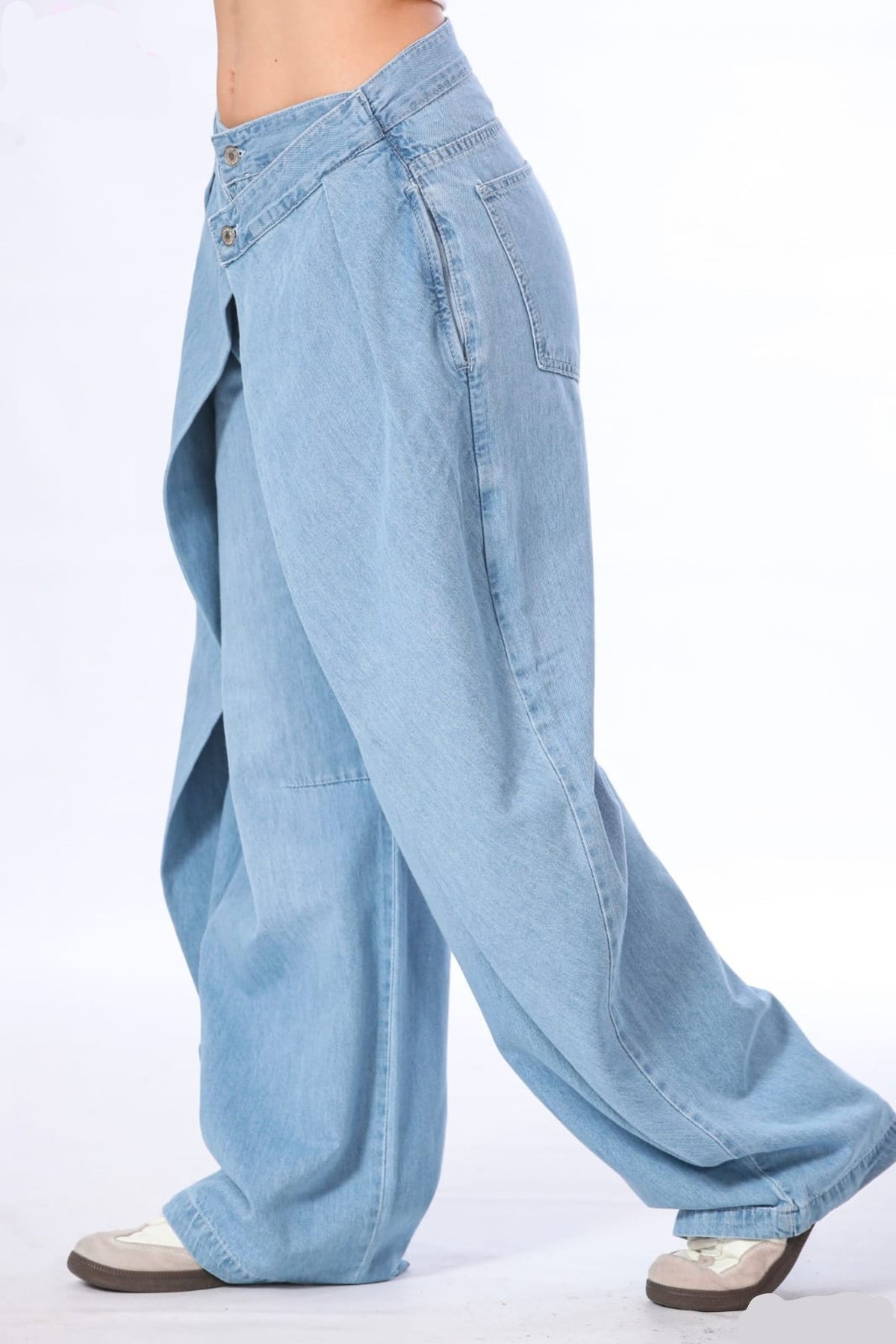 Layered Illusion Baggy Jeans - 11720