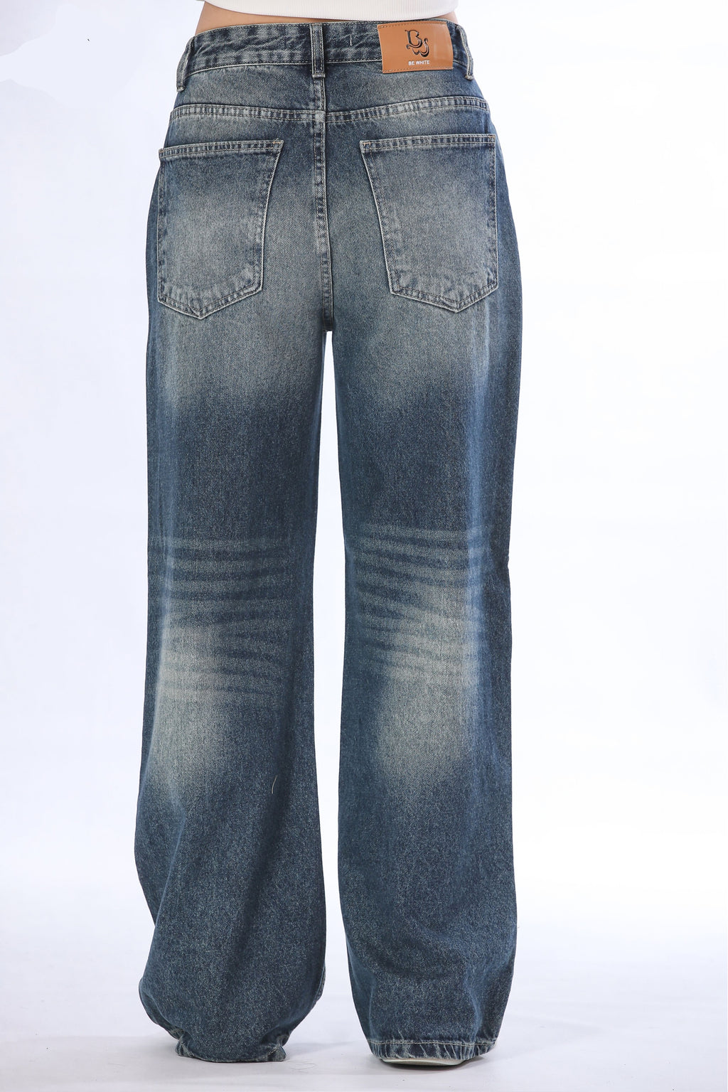 Vintage Wash Wide Leg Jeans - 11674