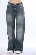 Vintage Wash Wide Leg Jeans - 11674