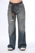 Vintage Wash Torn Baggy Denim - 11724